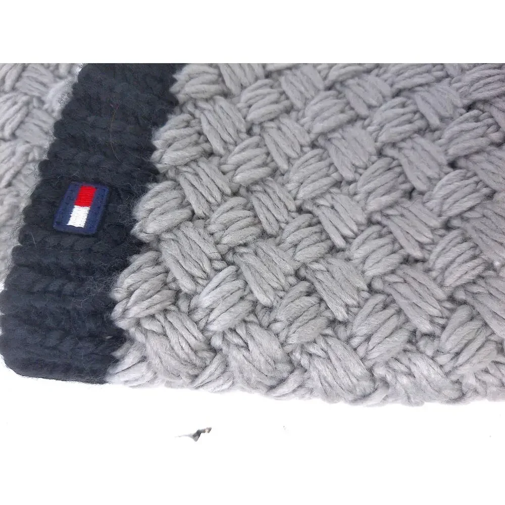 Tommy Hilfiger Knit Scarf Colorblock Black Grey White Preppy Unisex New